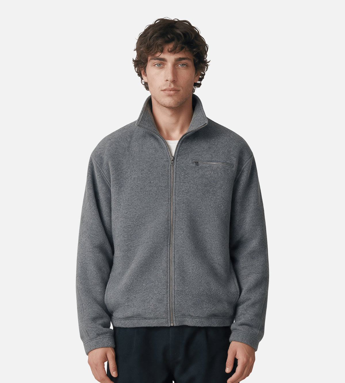 OLAF Wool Fleece Zip Jacket Sharkskin