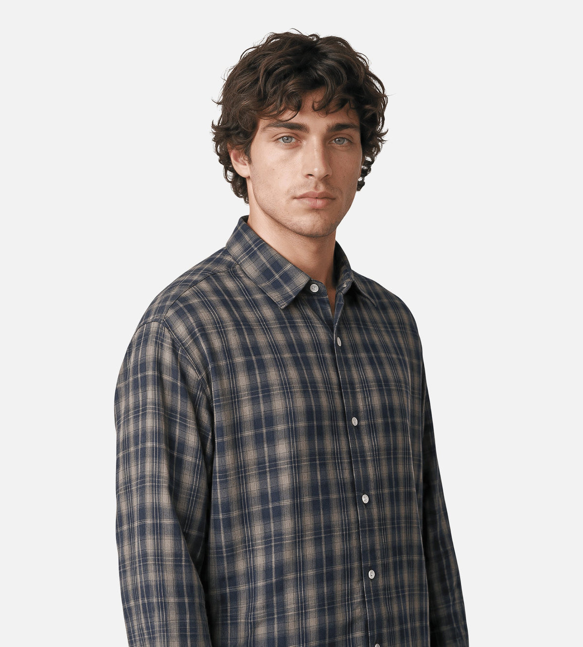New Amsterdam Surf Association Beach Shirt Check Night Grey Check