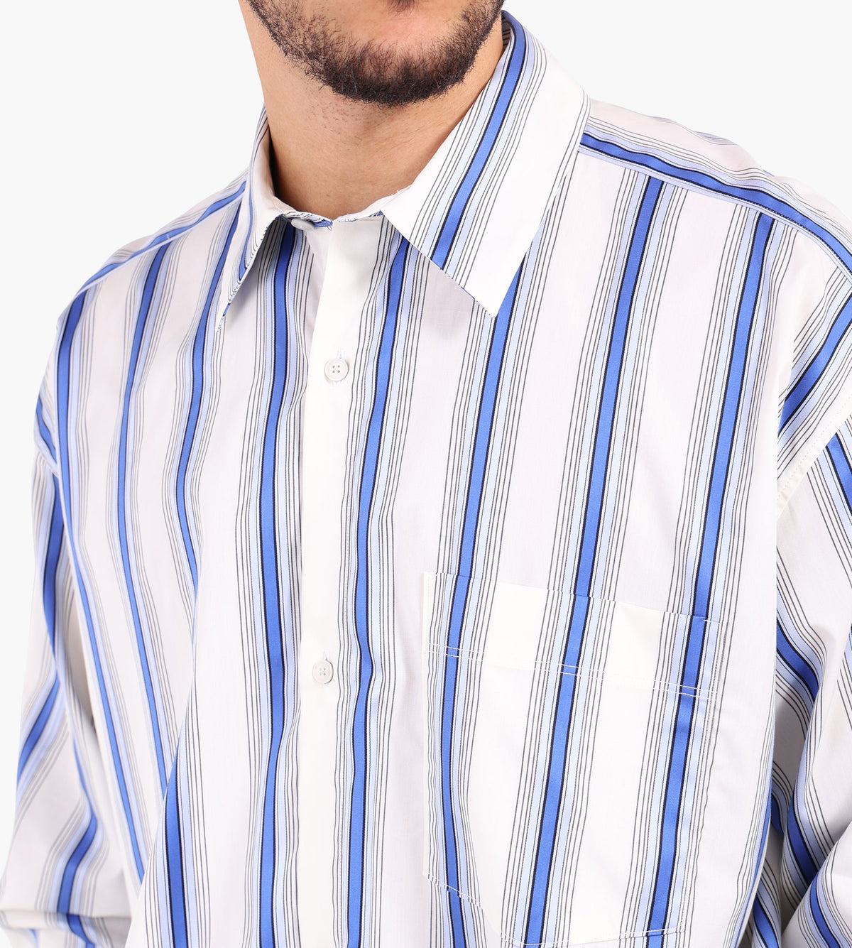 Won Hundred Maza Panel Shirt Deep Ultramarine COMB.
