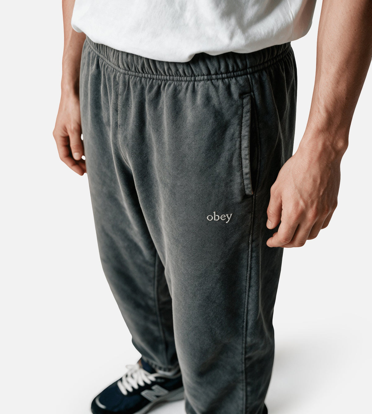 Obey Lowercase Pigment Straight Leg Sweat Pant Pigment Digital Black