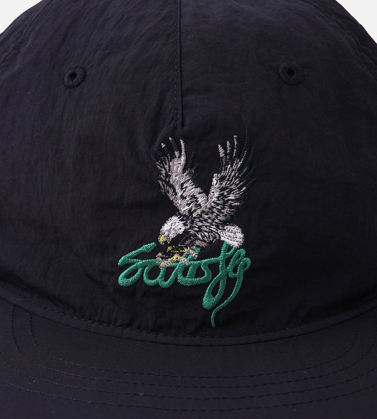 Satisfy FW26 FliteSilk 5-Panel Pinch Cap Black Eagle