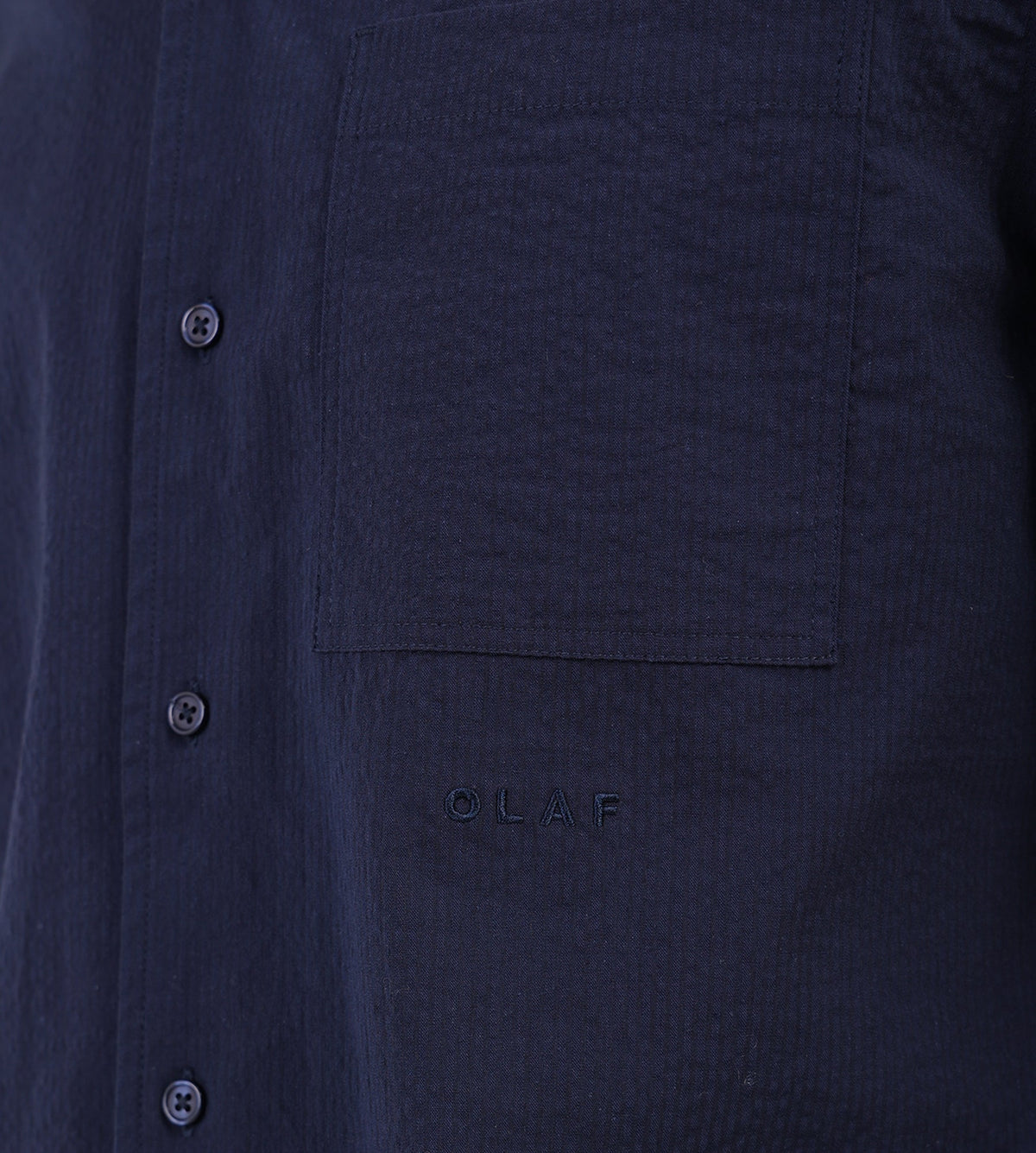 OLAF Seersucker Camp Shirt Navy